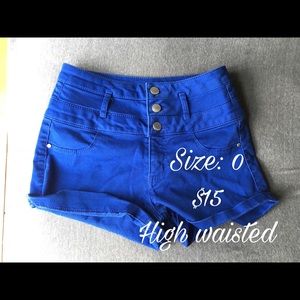 Blue high waisted shorts